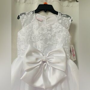 Bonnie Jean White Lace Flower Girl Dress